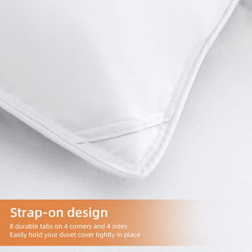  Soft Comforter King Size-Lightweight Down Alternative Comforter Duvet Insert With 8 Corner Tabs-Fluffy Breathable Box Stitched Reversible Comforter(White, King)