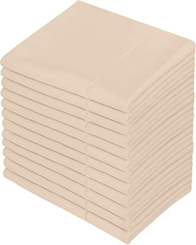  Queen Pillowcases - 12 Pack - Bulk Pillowcase Set - Envelope Closure - Soft Brushed Microfiber Fabric - Shrinkage And Fade Resistant Pillow Covers 20 X 30 Inches (Queen, White)