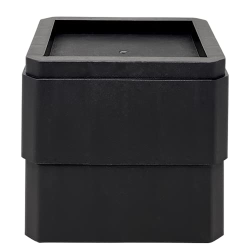  DuraCasa 3 Inch Bed Risers - Heavy-Duty Couch/Furniture Risers, Stackable, Fits Up To 5.5 Inch Bed Leg, Creates An Additional 3 Inches Of Height Or Storage! Table Or Sofa Riser (4, 3 Inch Black)