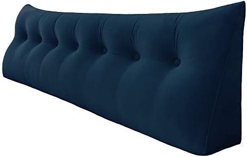  WOWMAX Triangular Wedge And Body Positioners Reading Pillow Large Bolster Headboard Backrest Support Cushion For Day Bed Bunk Bed With Removable Cover Twin Velvet Gray