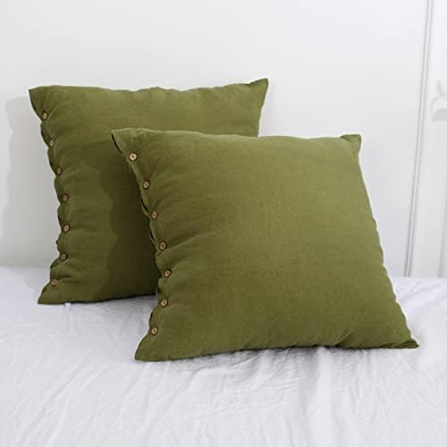  100% Linen Euro Shams With White Trim Inserted Edges 26x26 Inch Stone Washed Pillow Cover Set Of 2 Basic Style Cushion Covers,Rust