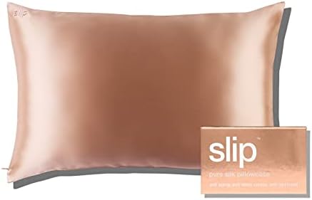 Slip Lip Silk King Pillowcase, Charcoal (20" X 36") - 100% Pure 22 Momme Mulberry Silk Pillowcase - Anti-Aging, Anti-BedHead, Anti-Sleep Crease