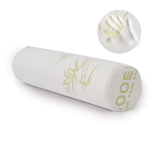  Milliard Memory Foam Neck Roll Pillow Cervical Bolster With Bamboo Cover – Spine Lumbar Traction Spondylosis Support 4 Inch Diameter X 17 Inch Length (4 Inch)