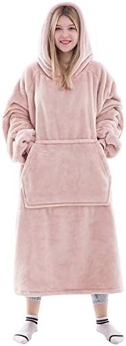  Waitu Wearable Blanket For Kids, Cozy Wearable Blanket Hoodie For Teens Girls And Boys, Warm Blanket Sweatshirt Gift For Teenage, Hoodie Blanket With Sleeves And Giant Pocket - Gray