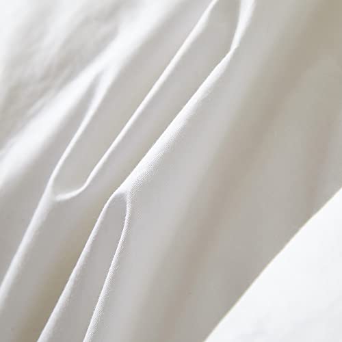  Premium Goose Feathers Down Comforter King Size All Season Medium Warmth Solid White 100% Cotton Cover Down Proof Duvet Insert With Corner Tabs, 60 Oz