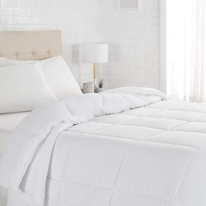 Amazon Basics Down Alternative Bedding Comforter Duvet Insert - Full / Queen, White, All-Season