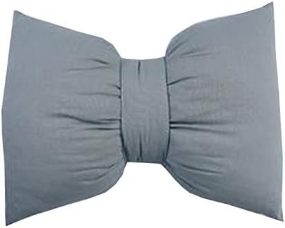  Peacewish Hand Made Pure Color Cotton Bow Pillow Car Neck Pillow Sofa Office Waist Pillow Detachable Wash Pillow (S, Wine Red)
