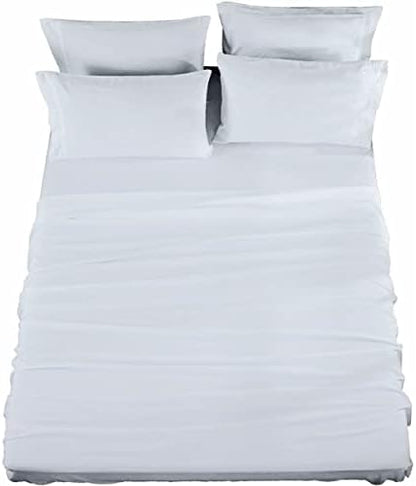  Hotel Essentials 4 Piece Sheet Set, Microfiber, Light Blue, Full Sheet Set