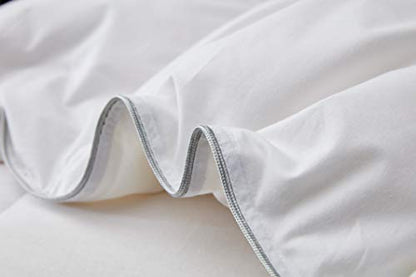  Winter Goose Feathers And Down Comforter Duvet Insert, 100% Cotton Cover, 58 Oz Fill Weight, Winter (California King)