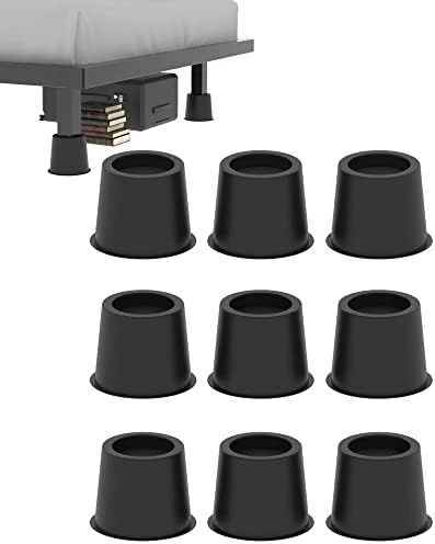  GooFurnit 4 Inches Bed Riser, Heavy Duty Bed Elevator 3000 LBS For Lifting Bed Sofa Furniture At Home Dorm College, 9 Pieces, Black