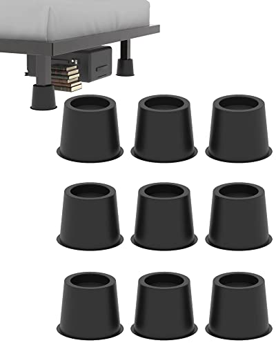  GooFurnit 4 Inches Bed Riser, Heavy Duty Bed Elevator 3000 LBS For Lifting Bed Sofa Furniture At Home Dorm College, 9 Pieces, Black