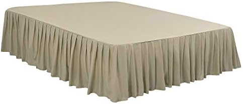  Ruffled Bed Skirt Polyester Brushed Hotel Quality Durable Solid Wrinkle And Fade Bedroom 16 Inch Drop Queen Olive Green