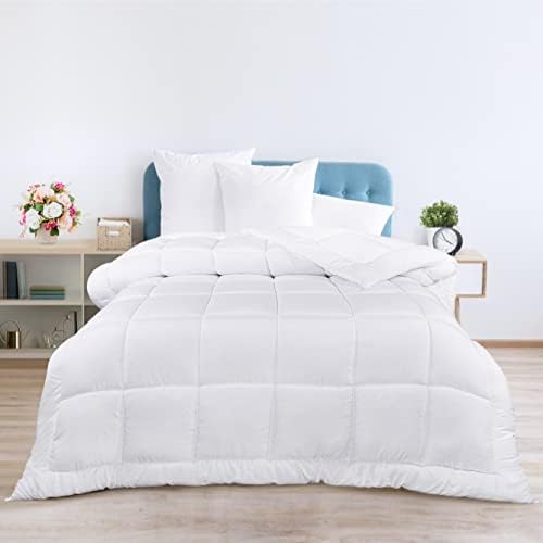  All Season Down Alternative Quilted Twin/Twin XL Comforter - Duvet Insert With Corner Tabs - Machine Washable – Bed Comforter - White