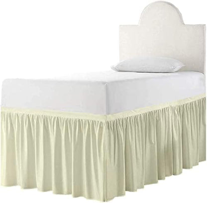  - Bed Skirt For Dorm Room, Ruffled Dorm Sized Bed Skirt Three Fabric Sides College Dorm Bed Skirt - White - Twin XL - 32 Inch Drop, White Solid, Twin-XL-32In Drop