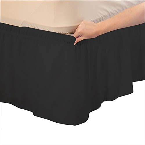  Twin Light Grey Bed Skirt 100% Cotton Solid 18 Inch Drop Wrinkle & Fade Resistant