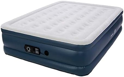  Insta-Bed 19 Inch Raised Height Queen Inflatable Air Bed Mattress With Built In NeverFlat AC Air Pump For Varying Firmness Settings With Carrying Bag