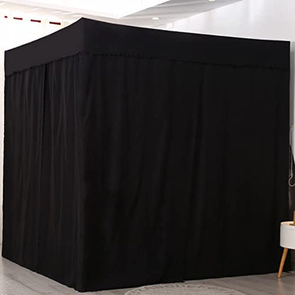  Joylife Bed Canopy Bed Curtains Set Black Bed Canopy For Girls, Canopy Curtains And Bed Canopy, Bed Canopy Curtains For Home Decorations (Pure Black, California King/King)