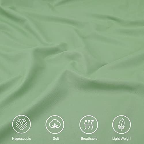  Duvet Cover Set King Size, Ultra Soft Washed Microfiber Duvet Covers, 3 Pieces Bedding Duvet Cover Sets(1 Duvet Cover, 2 Pillowcases) With Zipper Closure & Corner Ties (Light Green, King)