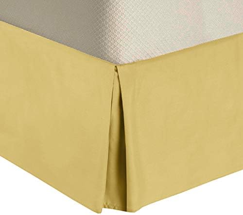  Solid 300 Thread Count, 100-Percent Cotton Full Pleated Tailored With 15-Inch Drop And Split Corners Bed Skirt, Taupe