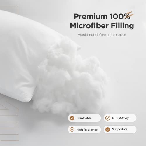  Polyester Decorative Rectangle Throw Pillow Inserts, Hypoallergenic Form Stuffer Cushion Sham Filler, 16x26, White, 1 Count (Pack Of 1)