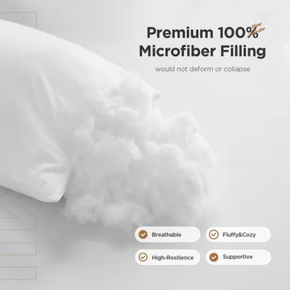  Polyester Decorative Rectangle Throw Pillow Inserts, Hypoallergenic Form Stuffer Cushion Sham Filler, 16x26, White, 1 Count (Pack Of 1)
