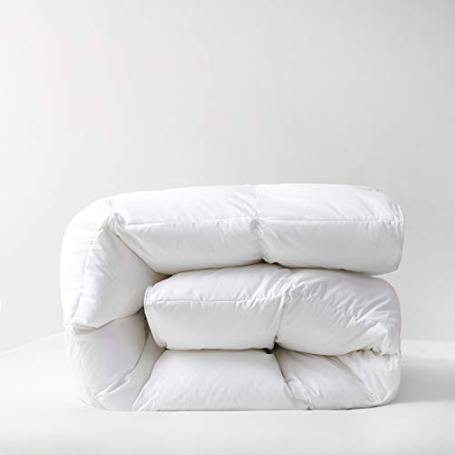  Drtoor Goose Down Comforter King, White Winter Feather Duvet Insert, 100% Egyptian Cotton, 1200 Thread Count, 700+ Fill Power-90"x106"