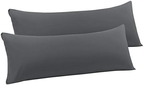  PiccoCasa 2 Packs Body Pillow Case, 110 GSM Brushed Microfiber Pillowcases No Zipper, Soft Full Body Pillow Covers For Long Pillows Body(20"x54") Snow White