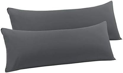  PiccoCasa 2 Packs Body Pillow Case, 110 GSM Brushed Microfiber Pillowcases No Zipper, Soft Full Body Pillow Covers For Long Pillows Body(20"x54") Snow White