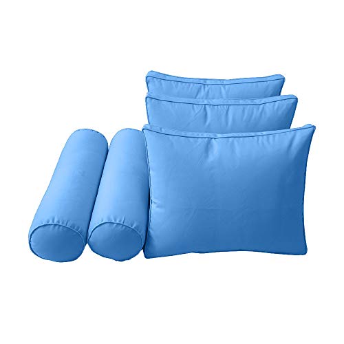  PROLINEMAX |Cover ONLY| Outdoor Style 3 Twin Piped Trim Daybed Mattress Bolster Pillow Fitted Sheet AD102