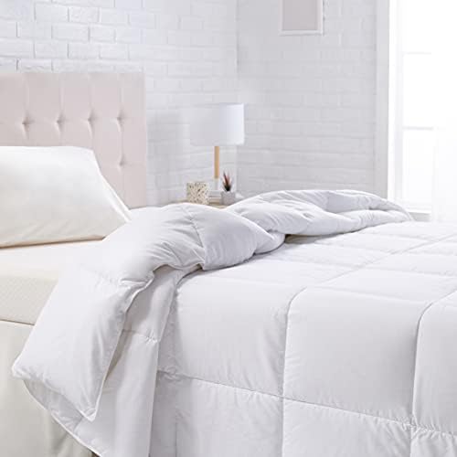Amazon Basics Down Alternative Bedding Comforter Duvet Insert, King, White, Light