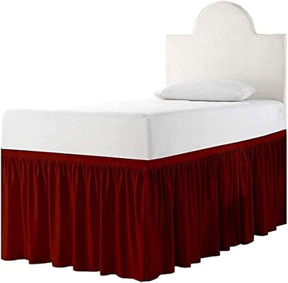  - Bed Skirt For Dorm Room, Ruffled Dorm Sized Bed Skirt Three Fabric Sides College Dorm Bed Skirt - White - Twin XL - 32 Inch Drop, White Solid, Twin-XL-32In Drop
