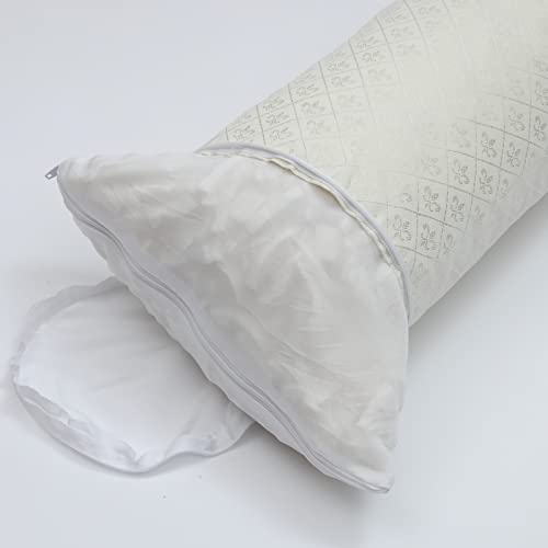  Kingnex Bolster Roll Pillow For Sleeping On Back Or Side Under Knee To Relief Lower Back Pain Between Legs For Side Sleepers Cylinder Pillow With Removable Cooling Cover 24x8