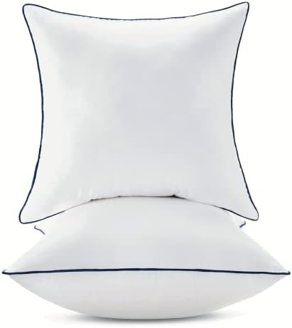  Pillow Inserts Set Of 2 With 100% Cotton Cover Couch Pillows Throw Pillow Inserts Sofa Pillows (2, 18x18 Inch)
