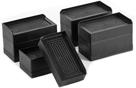  LUCKYQTQH Bed Risers Adjustable Furniture Risers Heavy Duty，Rectangle Bed Risers 3 Inches，Desk Risers For Sofa Couch Bed Frame ，Supports Up To 3000 Lbs (4 Piece Set)