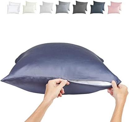  Queen Bamboo Pillow Cases - Bamboo Pillowcase Set Of 2, Bamboo Pillowcases Queen Size 2 Pack, Cooling Pillow Case 30x20 Zippered Pure 100% Viscose Hotel Quality