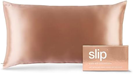 Slip Lip Silk King Pillowcase, Charcoal (20" X 36") - 100% Pure 22 Momme Mulberry Silk Pillowcase - Anti-Aging, Anti-BedHead, Anti-Sleep Crease