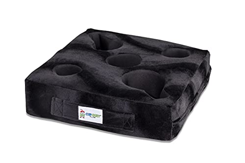  Cup Cozy Deluxe Pillow (Black)- As Seen On TV-The World's Best Cup Holder! Keep Your Drinks Close And Prevent Spills. Use It Anywhere-Couch, Floor, Bed, Man Cave, Car, RV, Park, Beach And More!