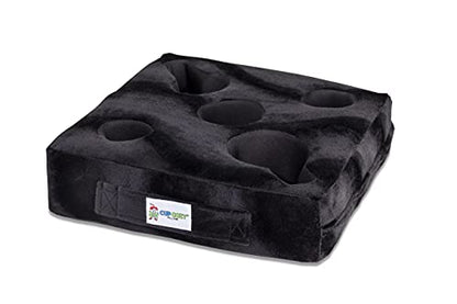  Cup Cozy Deluxe Pillow (Black)- As Seen On TV-The World's Best Cup Holder! Keep Your Drinks Close And Prevent Spills. Use It Anywhere-Couch, Floor, Bed, Man Cave, Car, RV, Park, Beach And More!