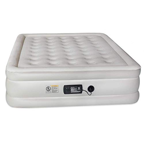 Aria Queen Raised Inflatable Air Mattress With Built-in Pump, Comfortable Air Bed For Travel Or Guests