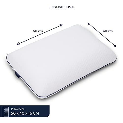  English Home Memory Foam Pillows, Bed Pillow For Sleeping, Ergonomic Pillow, Cervical Pillow For Neck Pain Relief, Orthopedic Pillows, Side Sleeper Pillow, Medium Firm Memory Foam Pillow, 24" L 16" W