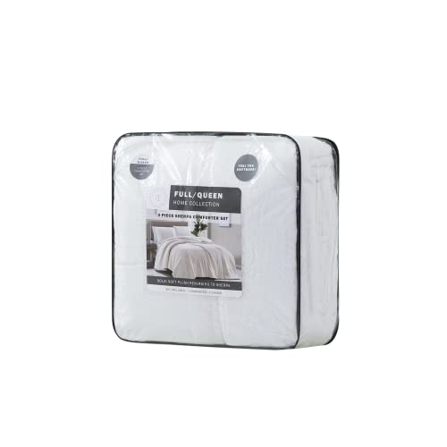  Lafayette Cobblestone Plush Sherpa Reversible 3 PC Heavyweight Comforter Set, Ultra Soft & Cozy, Full/Queen 86"X86"