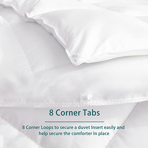  Down Alternative Comforter Queen-90X90 Inches Size All Season Duvet Insert White Soft Brushed Microfiber Cover Skin-Friendly Noiseless Quilted Comforter