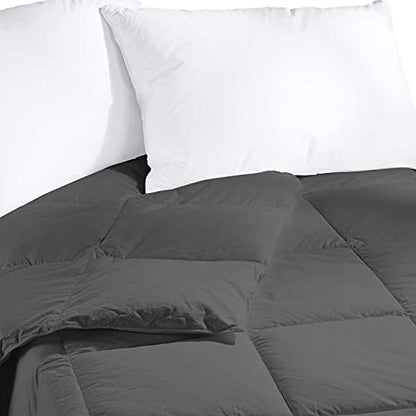  Lux Decor Collection King Comforter - Quilted Duvet Insert With Corner Tabs - Box Stitched Down Alternative Comforter - All Season Duvet Insert (King, Grey)