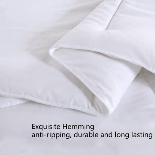  COHOME Twin XL 2100 Series Cooling Down Alternative Comforter - Quilted Duvet Insert With Corner Tabs All-Season - Soft Luxury Hotel Comforter - Reversible - Machine Washable - White