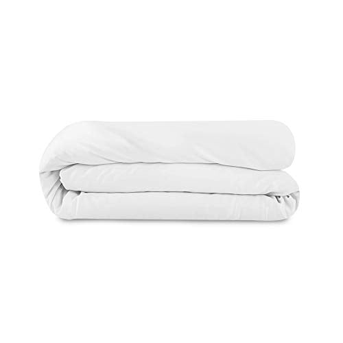  Duvet Cover - 100% Organic Cotton Duvet Cover - 300 Thread Count Sateen Weave Duvet Cover - GOTS Certified, White Color (Full Size)