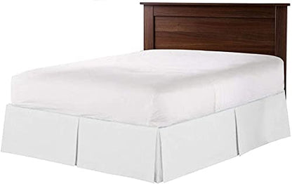  Skirt King Size Pleated Style By Comfort Beddings 100% Cotton Blend Fabric, Premium Tailored Fit 1pc Bedskirt King Size 18" Drop Length White Solid