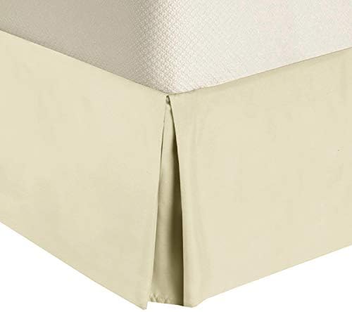  Solid 300 Thread Count, 100-Percent Cotton Full Pleated Tailored With 15-Inch Drop And Split Corners Bed Skirt, Taupe