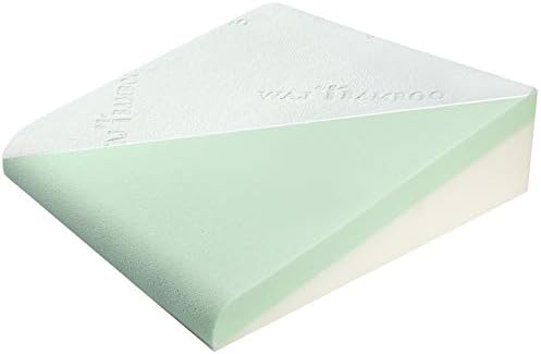  WAJ Bed Wedge Pillow For Sleeping Elevated Support Wedge Pillow With Cooling Memory Foam Top Snoring Pillow For Lower Back Pain Acid Reflux Heartburn Allergies And Legs,Removable Washable Cover
