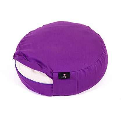  Cudegui Zafu Meditation Cushion Filled With Cofee Husk And Cotton Cover (Purple)