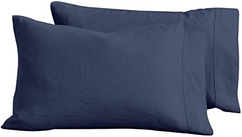  Baloo Linen Pillow Covers Set Of 2, Pure Natural French Linen Pillow Case, Standard, 20x30 Inches, White
